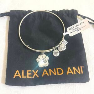 Bracelet Bangle Charm  ALEX and ANI Prints of Love Pet Paw Dog Cat Ajustable